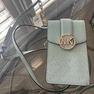 MICHAEL KORS Carmen Fair Aqua (Blue) Crossbody Bag